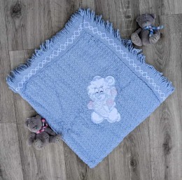 Плед Crema "Мишка" синий,мальчик 90/90