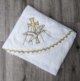 Крыжма Ramel "Крест",золото,мальчик,девочка 80*80