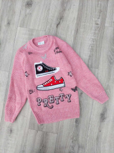 Свитер Cicibici "Pretty", малиновый, девочка 5-7-9 лет
