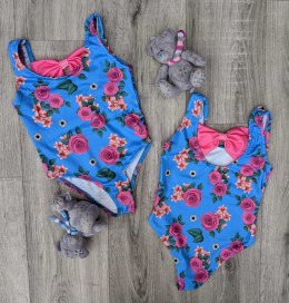 Купальник No Brand "Розы", голубой,девочка 1-2-3-4-5 лет