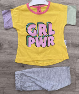 Костюм Citir "GRL PWR", жёлтый, девочка 6-9-12-18 месяцев