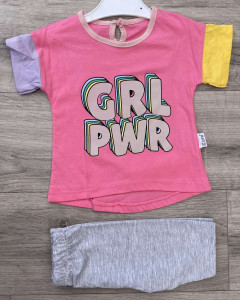 Костюм Citir "GRL PWR", коралловый, девочка 6-9-12-18 месяцев