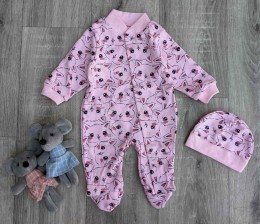 Чоловічок "Кішечка" рожевий, дівчинка  0-3-6-9 місяців