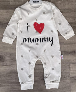 Чоловічок Murat "I ♥️ mummy" молочний, дівчинка 3-6-9-12 місяців