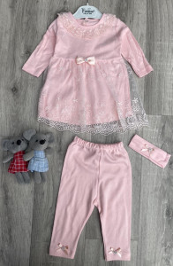 Комплект Findik "Бантик" персиковый, девочка 3-6-9 месяцев