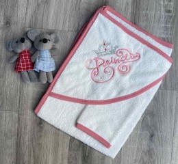 Полотенце Ramel "Princess" белое с малиновым, девочка 75*80