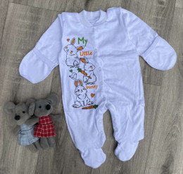 Чоловічок "My little bunny" білий, унісекс 0-3-6 місяців