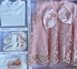 Комплект Baby Biss "Бант" персиковый , девочка 0-6 месяцев