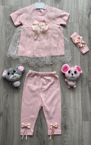 Комплект Findik "Перлинка" персіковий, дівчинка 3-6-9 місяців