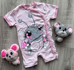 Пісочник " Комаха" рожевий . дівчинка 3-6-9-12 місяців