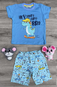 Костюм Stella Baby "Hey,Bro" голубой, мальчик 1-2-3-4 года