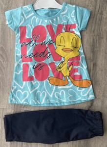 Костюм Buyomus "Love" бирюзовый, девочка 2-3-4-5лет