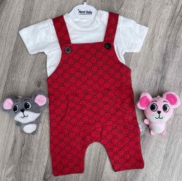 Пісочник Murat Baby "Орнамент" червоний, унісекс 3-6-9-12 місяців