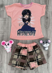 Спальний комплект "Wednesday" персиковий, дівчинка 5-6-7-8 років