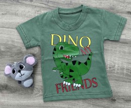 Футболка "Dino" хаки, мальчик 1-2-3-4-5  лет