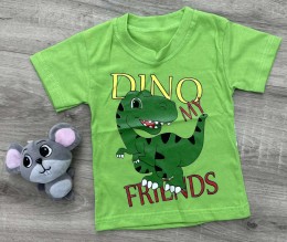Футболка "Dino" салатневая, мальчик 1-2-3-4-5  лет