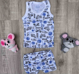 Комплект "Машинки" синій, хлопчик 1-2-3-4-5 років