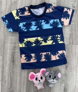 Футболка "Гаваї" синя, хлопчик 4-5-6-7-8 років