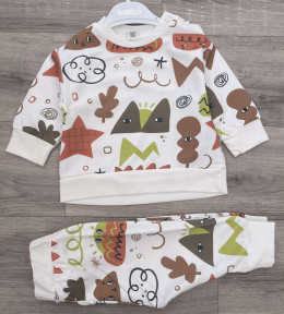 Костюм Bebico "Рисунки" оранжевый, унисекс 6-12-18-24 месяцев