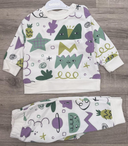 Костюм Bebico "Рисунки" сиреневый, девочка 6-12-18-24 месяцев