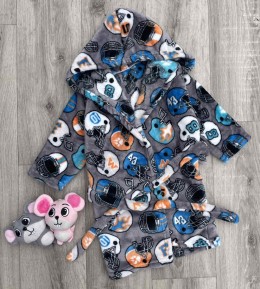 Халат "Шолом" серый, мальчик 6-7-8 лет