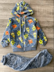 Костюм "Монстры" серый, мальчик 6-9-12 месяцев