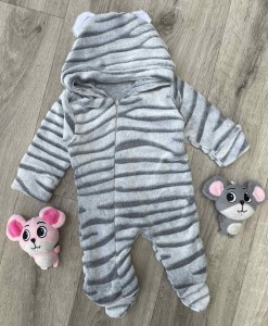 Чоловічок "Шиншила" сірий, унісекс 0-3-6 місяців