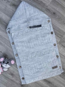 Конверт Becol "В'язка" сірий, унісекс 0-3 місяців