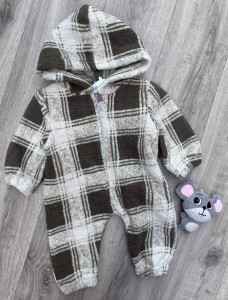 Чоловічок Partner "Клітинка" хакі, унісекс 3-6-9-12 місяців