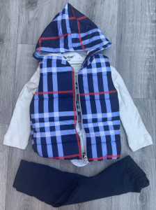 Костюм Partner "Клетка" синий, унисекс 9-12-18-24 месяцев