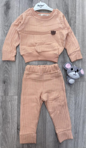 Костюм Partner "Рубчик" персиковый , девочка 9-12-18-24 месяцев