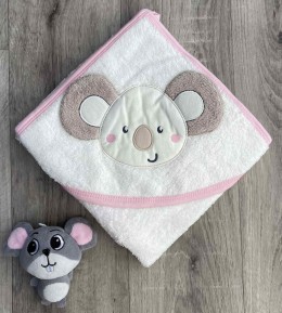 Рушник Ramel "Коала" білий з рожевим, дівчинка 80*90