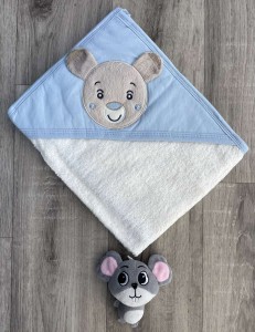 Рушник Ramel "Ведмедик" блакитний , хлопчик 80*90