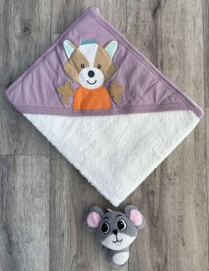 Рушник Ramel "Єнотик" фіолетовий, дівчинка 80*90