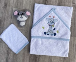 Рушник Ramel "Жирафік" білий з блакитним, хлопчик 80*80