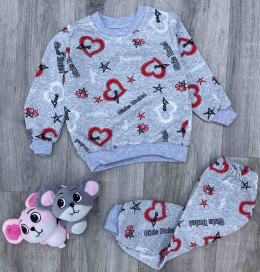 Пижама "Girls rules" серая, девочка 2-3-4-5 лет