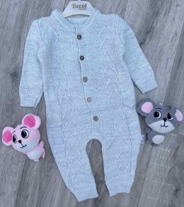 Чоловічок Becol "В'язка" сірий, унісекс 6-9-12 місяців