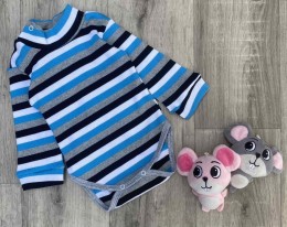 Боді "Смужка" блакитний, хлопчик 6-9-12-18 місяців