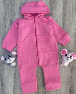 Ромпер "Однотонный" малиновый, девочка 6-9-12-24 месяцев