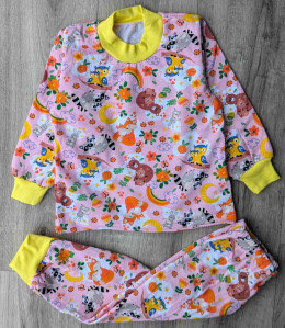 Піжама "Звірята" рожева, дівчинка 1-2-3-4-5 років