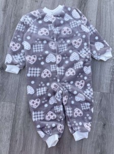 Спальник «Сердечки» серый, девочка 2-3 года