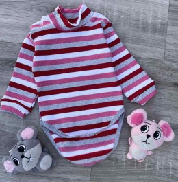 Боді «Смужка» малиновий, дівчинка 6-9-12-18 місяців