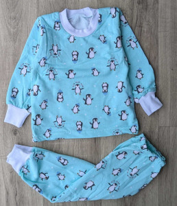 Піжама «Пінгвінчики» бірюзовий, унісекс 1-2-3-4-5 років