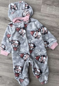 Чоловічок «Пінгвінчики» сірий, дівчинка 6-9-12 місяців