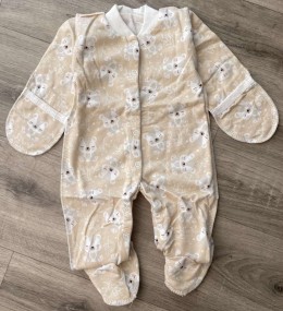 Чоловічок «Ведмедики» бежевий, дівчинка 0-3-6-9 місяців
