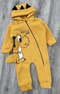 Ромпер «Динозаврик» горчичный, мальчик 9-12-18 месяцев