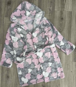 Халат «Сердечки» розовый, девочка 5-6-7-8 лет