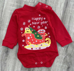 Боді «Happy New Year» червоний, унісекс 6-9-12-24 місяців