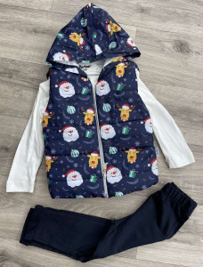 Костюм Partner «Merry Christmas» темно-синий, мальчик 9-12-18-24 месяцев