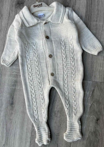 Чоловічок Becol «Косички» бежевий, унісекс 3-6-9 місяців